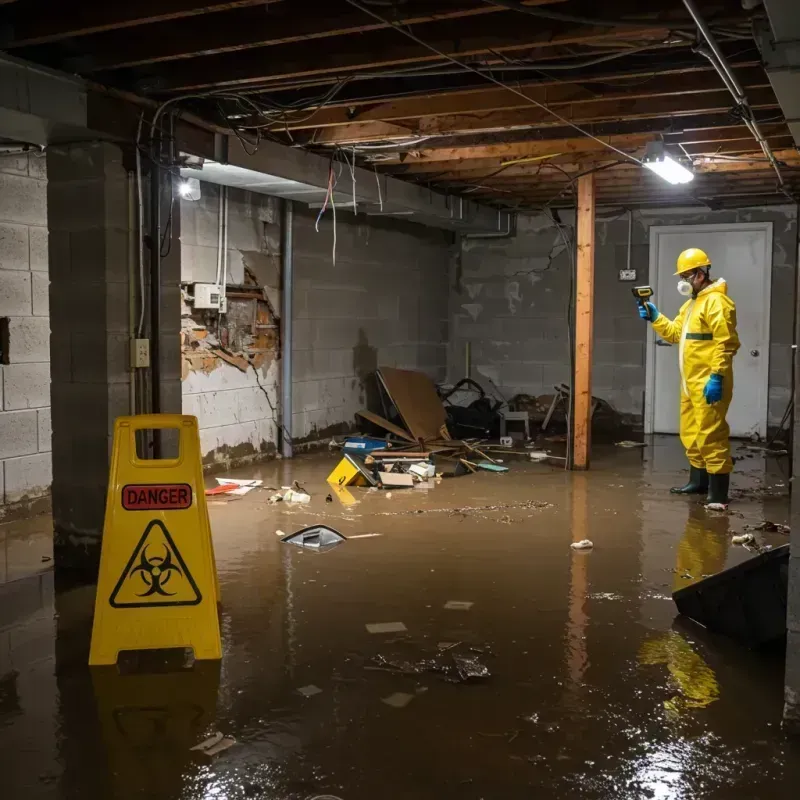 Flooded Basement Electrical Hazard in Dimmitt, TX Property