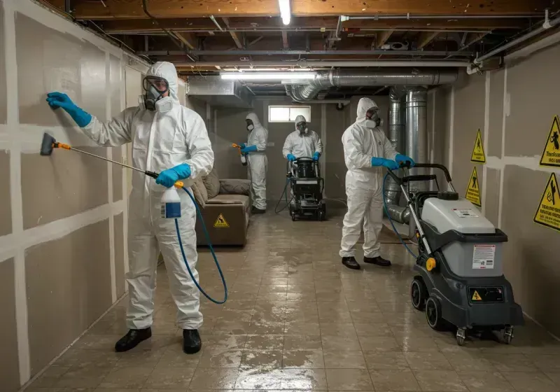 Basement Moisture Removal and Structural Drying process in Dimmitt, TX